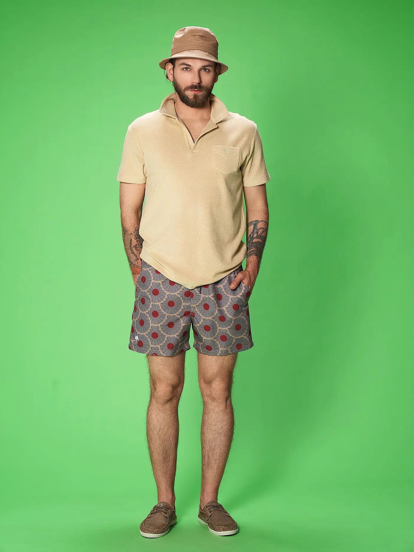 OAS | Badeshorts GREEN SQUIGGLE | grau